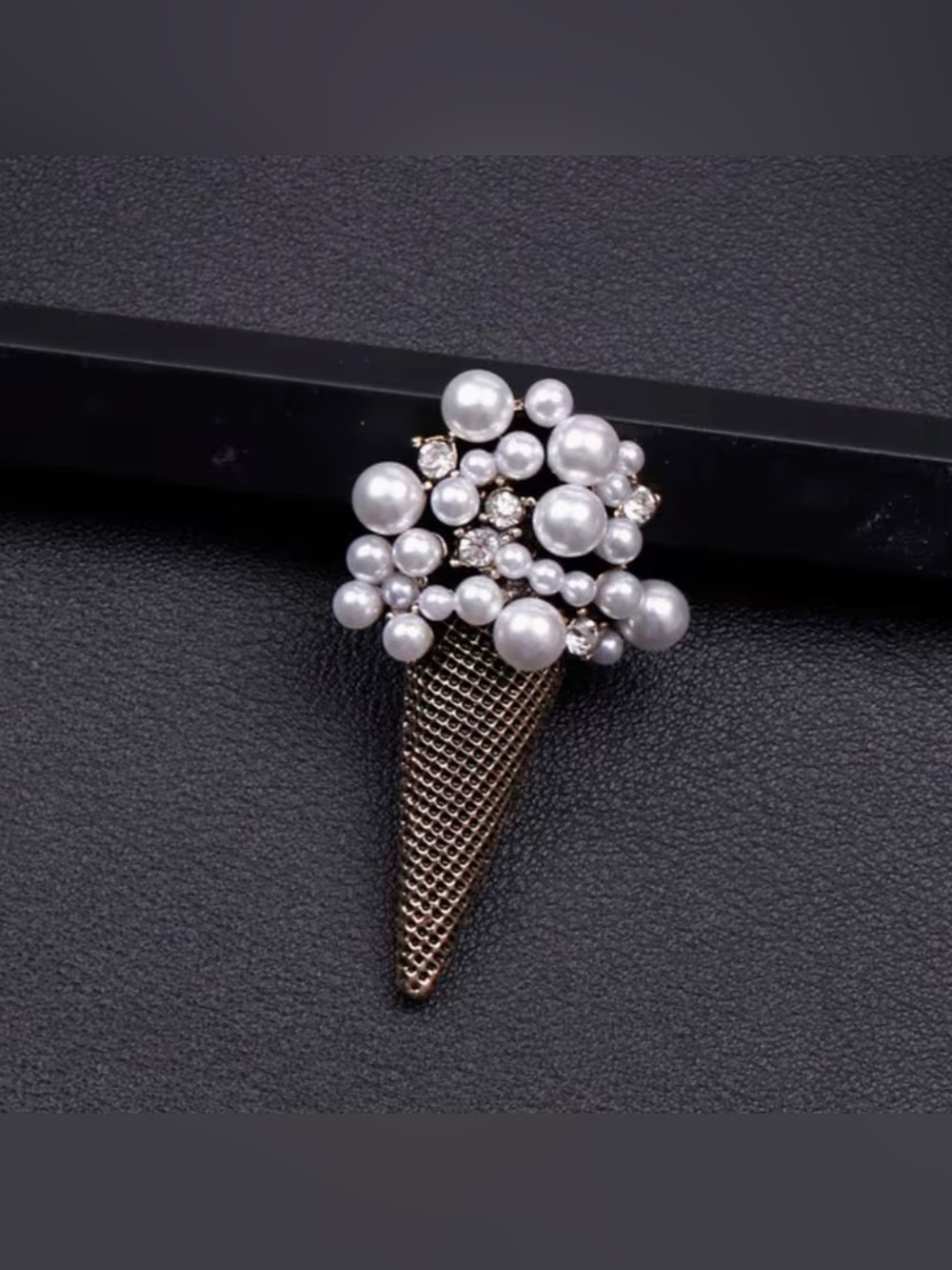 Ice Cream Cone Brooch Modern